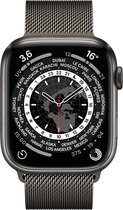 Apple Watch Series 7 - GPS + Cellular - 45 mm - Graphite Milanese Loop band - Space Black Titanium - Zwart