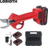 LORIOTH® Elektrische Snoeischaar - Accu Snoeischaar - Takkenschaar - 9000Mah Lithium-Ion Batterij - 48V - Rood