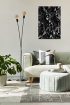 Canvas Experts - Schilderij - Opgepsannen Met Exclusieve Zwarte Achtergrond Maat Wall Art Doek |muur Decoratie - Zwart, Wit, Geel En Goud - 60 X 45 Cm