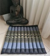 Meditatiemat – Yogamat – meditatiemat vierkant - Vierkant matje – Thais matje – 50x50x4 cm - Grijs-Zwart