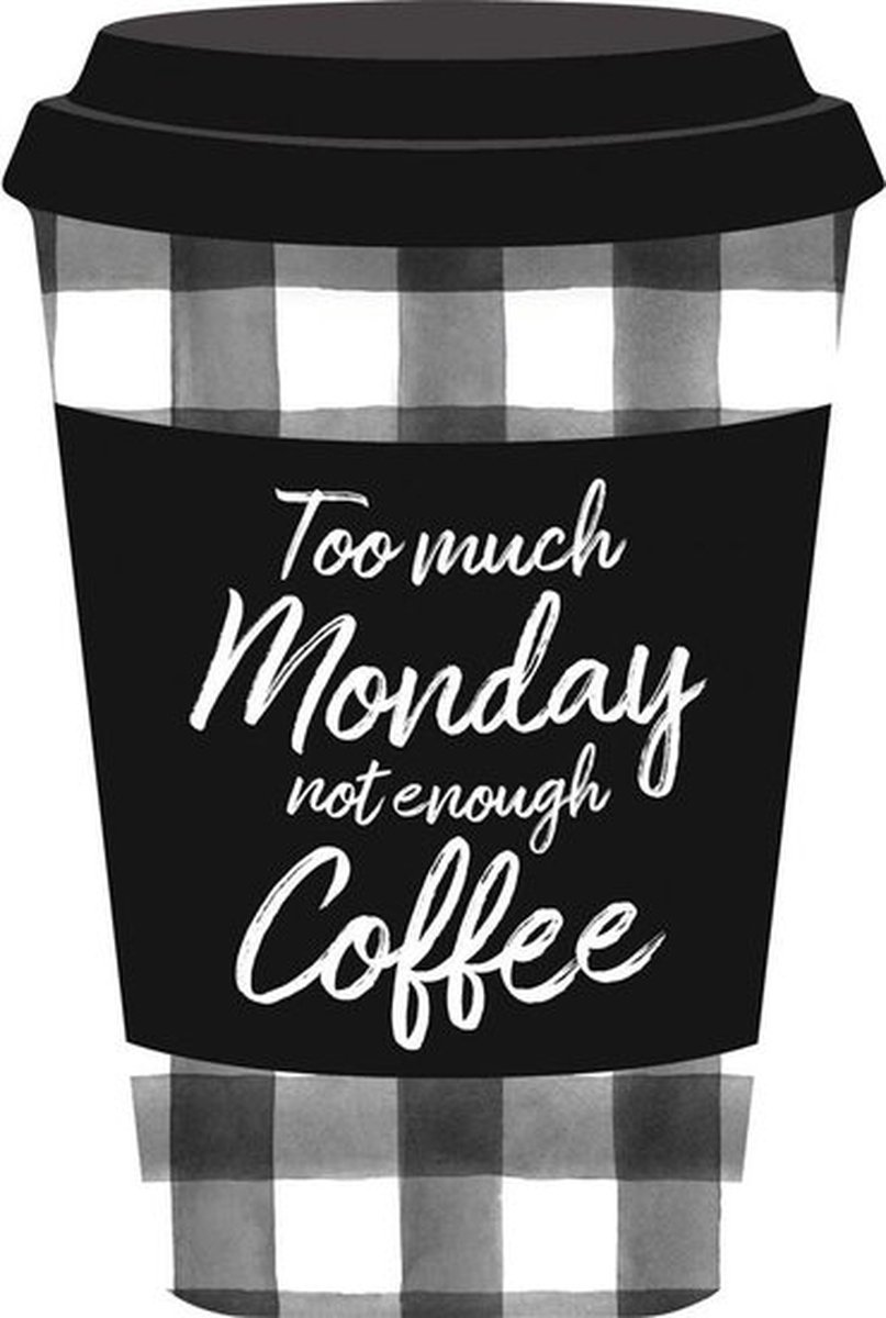 Mok, beker - 10x14,5cm - Too much monday not enough coffee - Christelijk, Bijbel