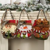 Kerst Cadeau Sokken Zakken Santa, Snowman & RenRen Set van 3/ Cadeau voor de hele familie.