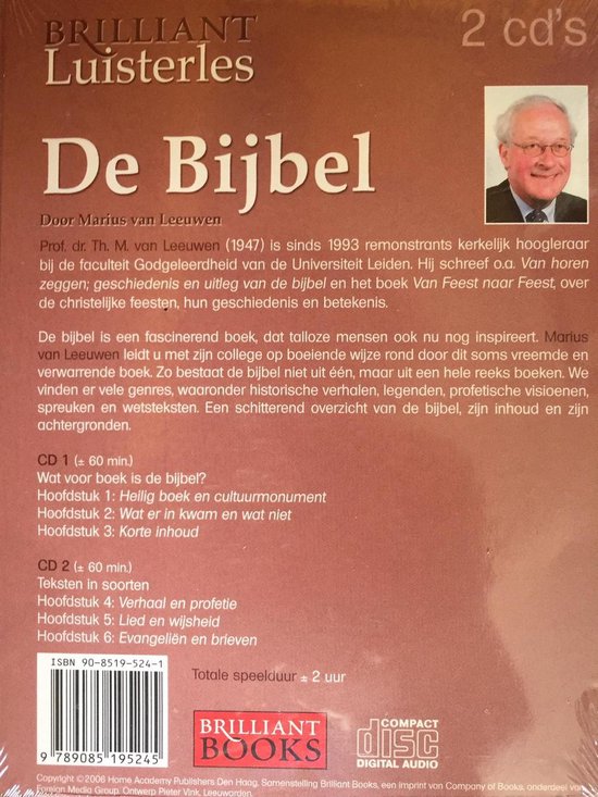 Luisterles De Bijbel (2 CD) Luisterboek, Marius van Leeuwen | 9789085195245  | Boeken | bol.com