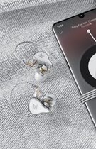 KZ ZAS White Silver Premium In Ear Monitor IEM Earphone Hybride Technologie 1BA + 1DD Hifi Oordopjes Headset