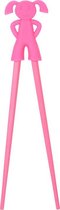 DongDong - Eetstokjes voor kinderen - Meisjes motief - 22.5 cm - Roze