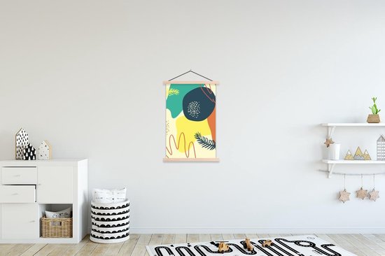 Porte-affiche avec affiche - Affiche scolaire - Été - Abstrait - Couleurs - 60x90 cm - Lattes vierges