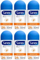 Sanex - Deo Roll - Dermo Sensitive - 6 x 50 ml - Voordeelverpakking