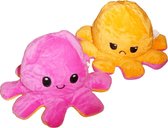 Omkeerbare Knuffel Octopus 'Hardroze en Oranje' (92216)