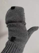 2 in 1 handschoenen en wanten grijs