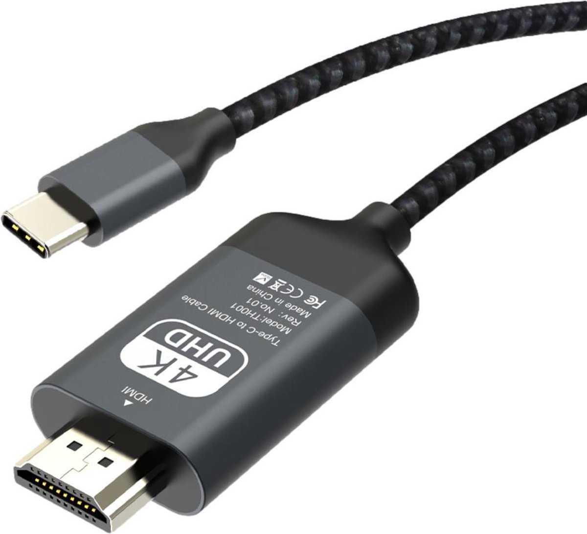 USB-C naar HDMI Kabel 2.0 2 Meter 4K Smart TV Monitor Laptop DVD Tablet – Ipad – Samsung – LG TV – Playstation 5 – PS4 – Xbox Series X – Beamer- Wilsem®