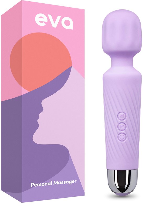Eva® Personal Massager & Magic Wand Vibrator - G Spot Vibrator & Clitoris Stimulator - Stille Vibrators voor Vrouwen – Sex Toys ook voor Koppels - Erotiek - Lavender Purple - BLACK FRIDAY 2022