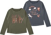 NAME IT NKFVEEN 2P LS TOP OOOO Meisjes T-shirt - Maat 122-128