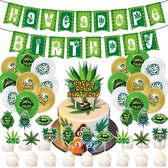 46delige Verjaardagsfeestset met cannabisbladthema