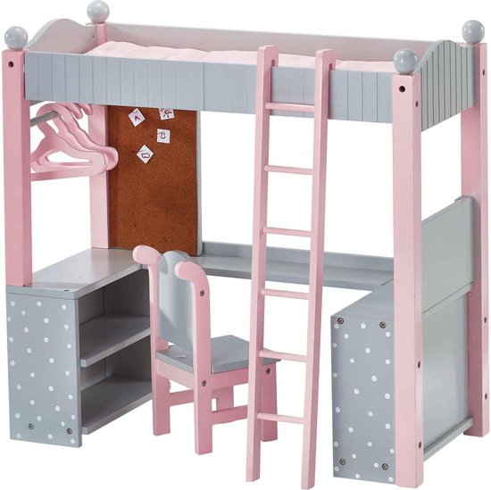 Meubles de poupée en bois Bureau de lit superposé en pointillé TD-0204AG |  bol