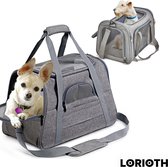 LORIOTH® Honden Draagtas - Hondentas Transport - Draagzak - Hondentas - Draagtas Hond - Transporttas Hond - Reismand Hond - Hondendraagtas - Grijs