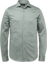 Vanguard - Overhemd Pique Melange Groen - M - Heren - Modern-fit