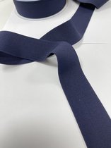 kledingelastiek, Elastiek band beste kwaliteit 4 cm breedte X 2x 1 meter lengte, ( Donkerblauw) kleur