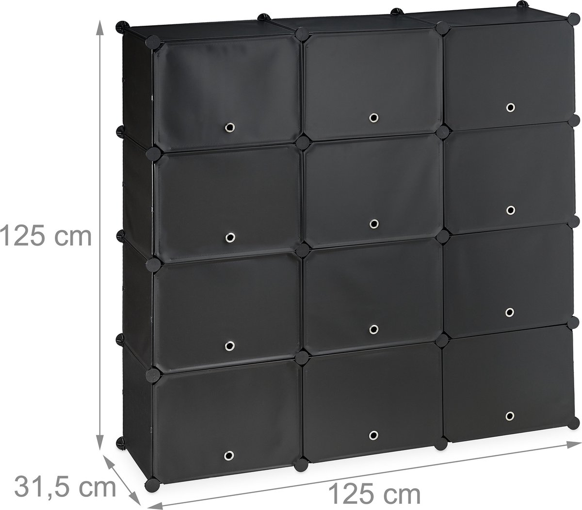 Relaxdays schoenenrek kunststof XXL - 8 vakken - schoenenkast - DIY