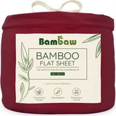 Bamboe Laken | 240cm x 290 | Bourgondy | Bovenlaken 2-Persoons | Ultrazacht plat laken | Luxe Bamboe Beddengoed | Hypoallergeen lakens | Puur Bamboe Viscose Rayon | Ultra-ademende