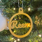 (Set van 4 stuks) Gepersonaliseerde Kerstbal Eigen Naam Gouden - Personalised Christmas balls - Boules de Noël, Kerstmis Kerstcadeau Geschenk Kerstbal met Naam Eindejaarsgeschenk W