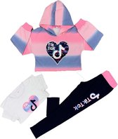 3-delig tie dye tik tok kleding set-pakje-meisjes-tik tok trui+tik tok legging+tik tok t-shirt- maat 104