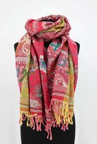 Kleurrijke wollen sjaal - 100% wol - 180 x 70 cm - Lailasboutique - Omslagdoek