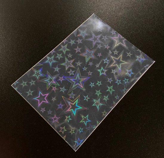 Afbeelding van het spel acid & pvc vrije kaart sleeves | card sleeves | holographic sterren | 50 stuks | 56mm x 87mm