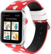 Mobigear Dotted Bandje voor Apple Watch Series 3 (42mm) - Wit / Rood