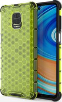 Xiaomi Redmi Note 9S Hoesje - Mobigear - Honeycomb Serie - Hard Kunststof Backcover - Groen - Hoesje Geschikt Voor Xiaomi Redmi Note 9S