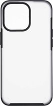 Shop4 - iPhone 13 Pro Hoesje - Harde Back Case Mat Transparant Zwart