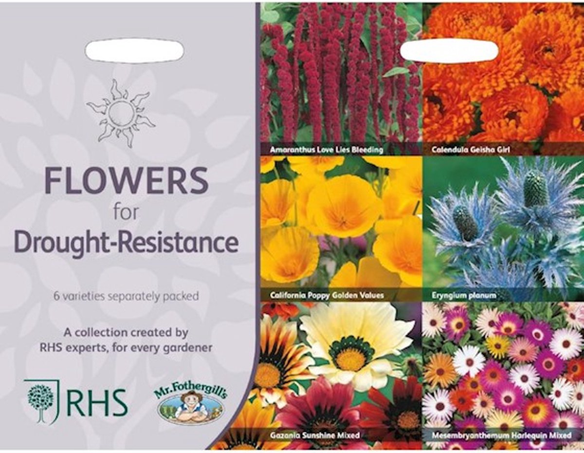 RHS Collectie bloemen Voor Droogte/Warmte - Zomerbloemen - 2110 Zaden - Kerstcadeau