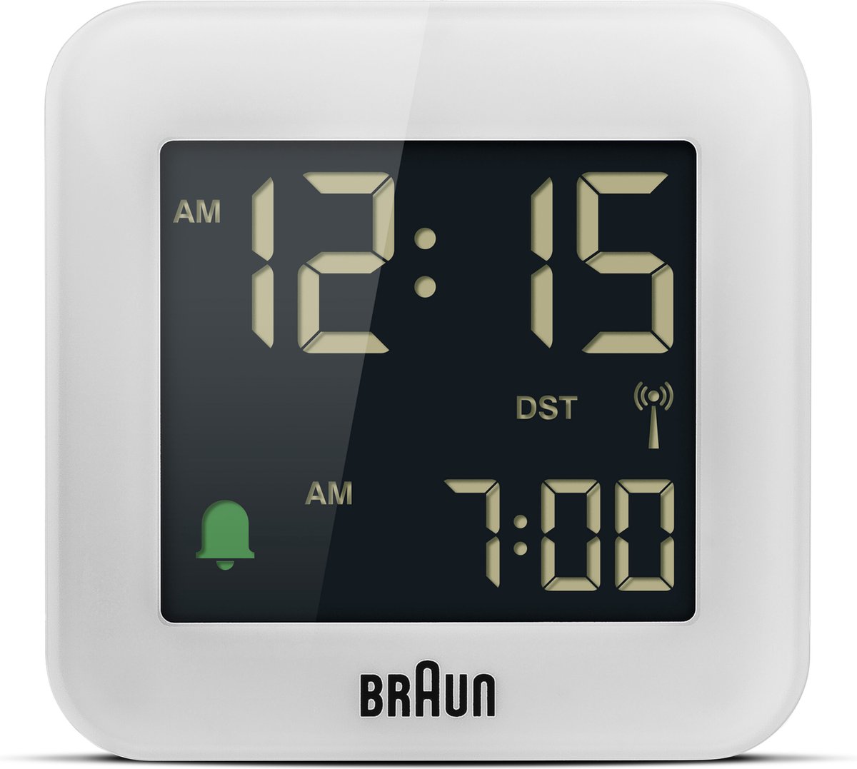 Braun BC08W-DCF - Wekker - Digitaal - Reis - Radiogestuurde tijdsaanduiding - Wit