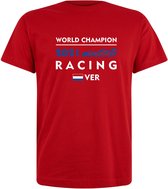 T-shirt rood World Champion 2021 Racing | race supporter fan shirt | Formule 1 fan kleding | Max Verstappen / Red Bull racing supporter | wereldkampioen / kampioen | racing souvenir | maat XX