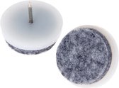 FSW-Products - Meubelvilt met spijker - Meubelonderzetters - Viltjes - Vilt voor meubels - 16 Stuks - Wit - Stof - Rond / 2.8cm dia