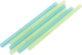 KOOLECO 6 herbruikbare siliconen rietjes - Blauw en Groen