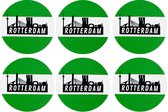 Ronde Rotterdamse onderzetters voor glazen - Rotterdam Skyline - 6 stuks