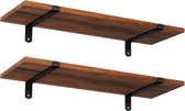 c90 - Wandplank, set van 2, 60 x 20 x 7 cm, zwevende plank, decoratieve planken, vintage, houtlook, voor slaapkamer, woonkamer, keuken, hal, elke plank belastbaar tot 15 kg, MDF br