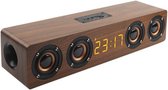 Dakta® Digitale Wekkerradio | met Speaker | Bluetooth | Hout | Draadloos | TV Soundbar | LED Klok | Slaapkamer | op Stroom | Elektrisch