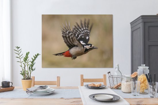 Peintures sur toile - Un pic épeiche en route pour nourrir ses petits - 120x90 cm - Décoration murale