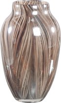 PTMD Dilano Brown glass vase tiger print small border SMALL
