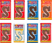 Tony Chocolonely Sinterklaas Letterreep Diverse Smaken - S - 8 stuks van 180 gram | Melk / Karamel Zeezout / Melk Pepernoot / Puur Pepernoot / Melk Marsepein / Wit Fairtrade Sint Chocolade / wit pepernoot / puur