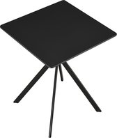 Eettafel - Geschikt voor 2 personen - MDF & metaal - Afmeting (LxBxH) 78 x 78 x 75 cm - Kleur zwart