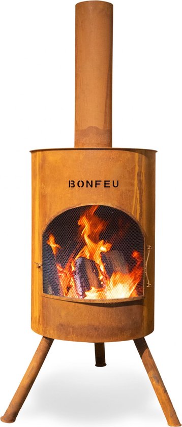 BonFeu BonTon 60 Corten Tuinhaard - L 60 x B 60 x H 198 cm - Cortenstaal  -... | bol