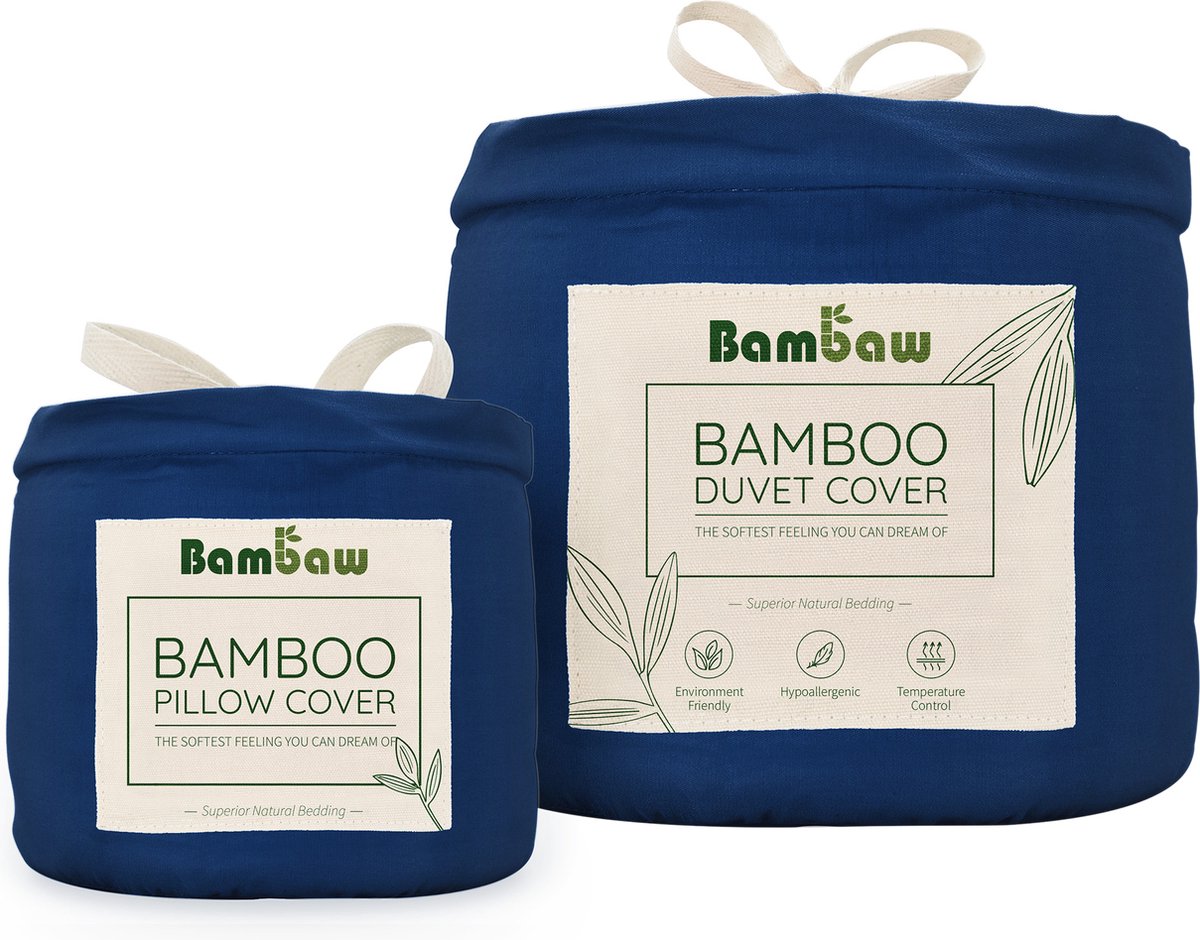 Bamboe Beddengoed Set - Dekbedovertrek 135x200 met 2 Kussenslopen 50x75 - Dromerig zacht - 1-persoonsbed - Hypoallergeen - Cadeau voor man en vrouw - Bambaw