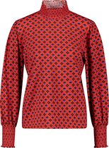 TAIFUN Dames Longsleeve met gesmokte rimpelingen EcoVero