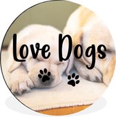 WallCircle - Wall Circle - Wall Circle - Citations - Énonciations - Chien - Aime les chiens - Aluminium - Dibond - 60x60 cm - Intérieur et Extérieur