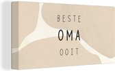 Canvas Schilderij Spreuken - Quotes Beste Oma Ooit - Moederdag - Oma - Liefste oma - 80x40 cm - Wanddecoratie