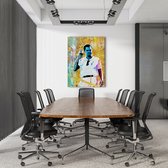 Luxe Canvas Schilderij Leonardo Dicaprio | 75x100 | Woonkamer | Slaapkamer | Kantoor | Paint | Succes | Motivatie | Design | Art | Modern | ** 4CM DIK! 3D Effect**