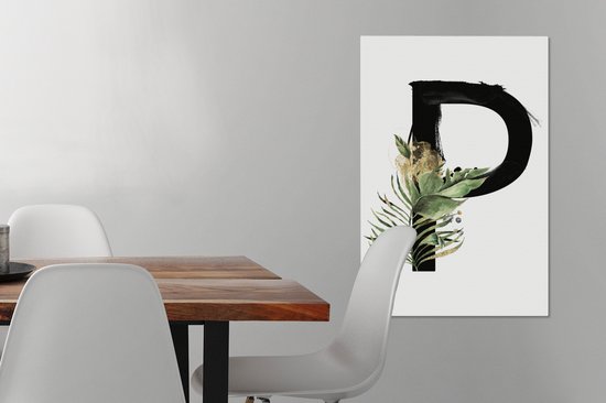 Lettre Jungle P 60x90 cm - Tirage photo sur toile (Décoration murale salon / chambre)