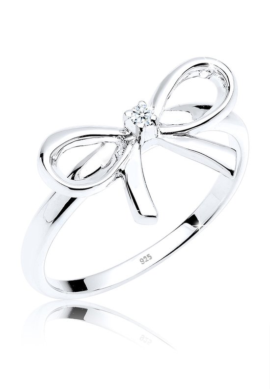 Elli PREMIUM Dames Ring Dames strik trend met diamant (0,015 ct.) in 925 sterling zilver